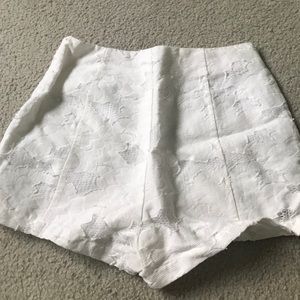 White Fancy Design Shorts